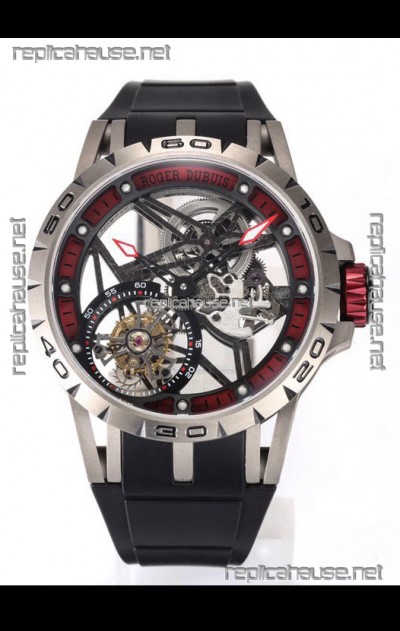 Roger Dubuis Excalibur Spider Flying Tourbillon Skeleton Titanium Casing 45MM  1:1 Mirror Swiss Watch
