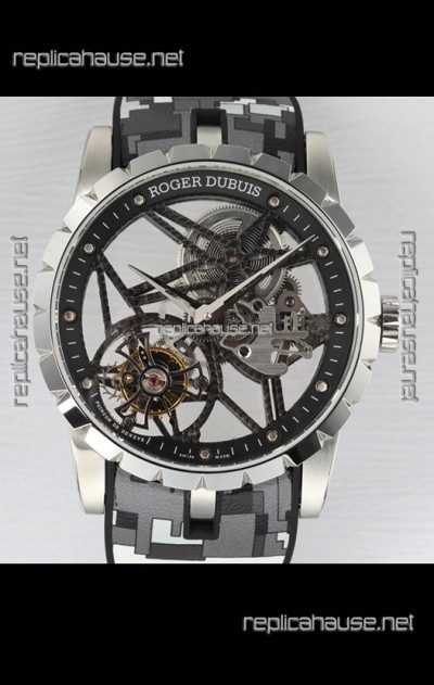Roger Dubuis Excalibur Spider Flying Tourbillon Skeleton Steel Casing 42MM  1:1 Mirror Swiss Watch