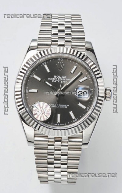 Rolex Datejust Cal.3235 Movement Swiss Watch 1:1 Mirror Replica 904L Steel 41MM - Grey Dial 