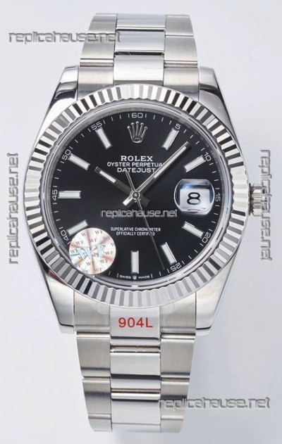 Rolex Datejust Cal.3235 Movement Swiss Watch 1:1 Mirror Replica 904L Steel 41MM - Black Dial 