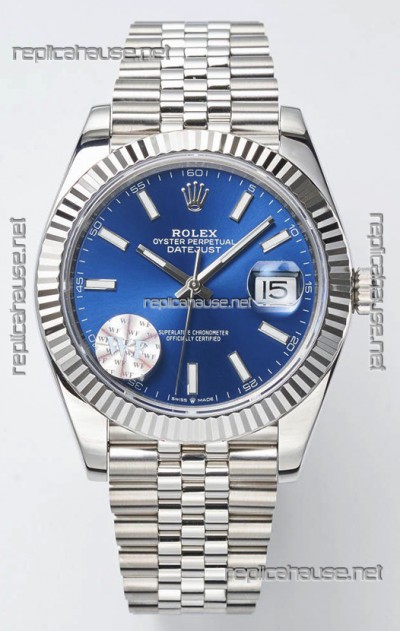 Rolex Datejust Cal.3235 Movement Swiss Watch 1:1 Mirror Replica 904L Steel 41MM - Blue Dial 