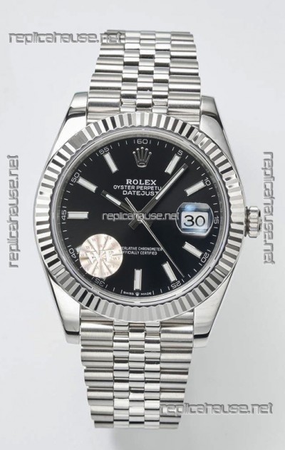 Rolex Datejust Cal.3235 Movement Swiss Watch 1:1 Mirror Replica 904L Steel 41MM - Black Dial 