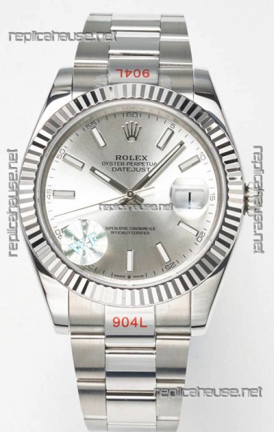 Rolex Datejust Cal.3235 Movement Swiss Watch 1:1 Mirror Replica 904L Steel 41MM - Steel Dial 