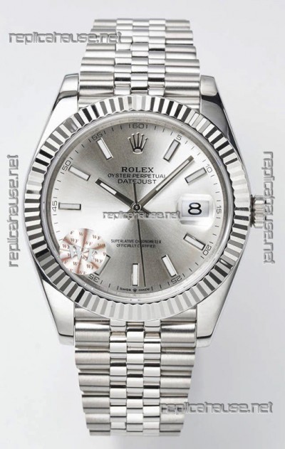 Rolex Datejust Cal.3235 Movement Swiss Watch 1:1 Mirror Replica 904L Steel 41MM - Steel Dial 