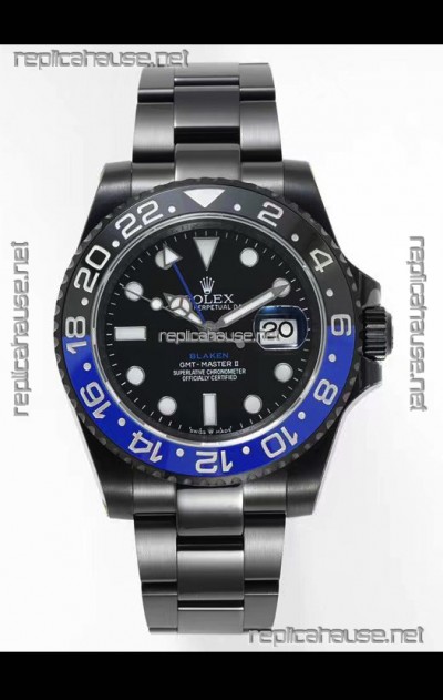 Rolex GMT Masters II REF.126710BLRO Batman BLAKEN Swiss Replica - 904L Steel in DLC Coating