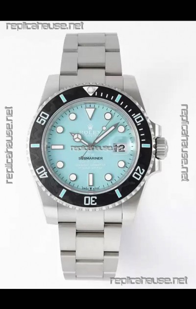 Rolex Submariner DiW Stainless Steel Casing Black Ceramic Bezel Blue Dial Edition Watch 