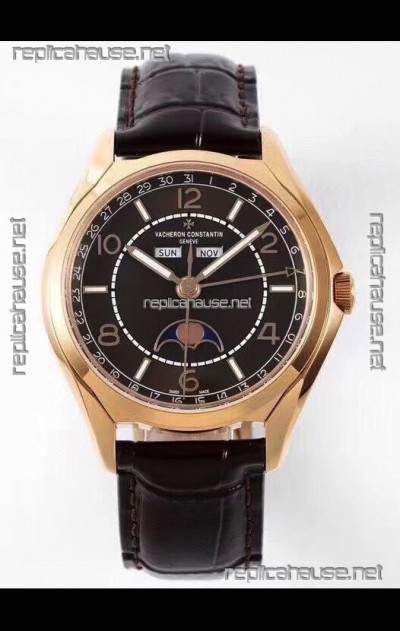 Vacheron Constantin Fiftysix Edition Rose Gold Watch 904L Steel 1:1 Mriror Replica Black Dial 