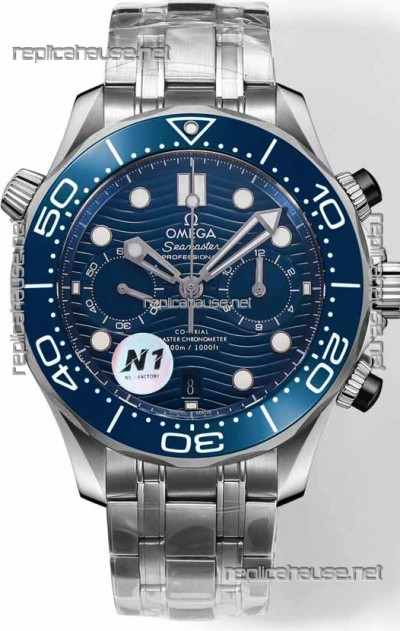 Omega Seamaster Co-Axial Master Chronograph Stainless Steel Blue Dial 44MM 1:1 Mirror Replica