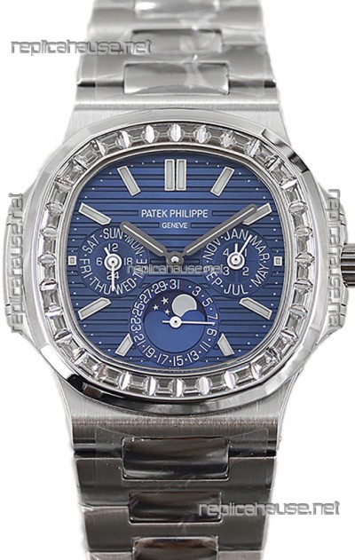 Patek Philippe Nautilus 5740 Perpetual Calendar Stainless Steel Blue Dial Swiss Replica Watch 