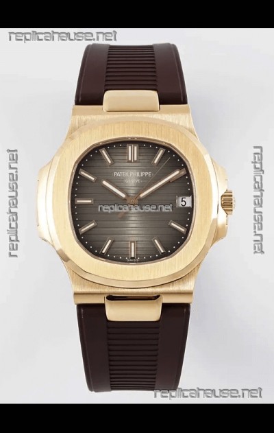 Patek Philippe Nautilus 5711/1R-001 1:1 Mirror Replica in 904L Steel Rose Gold Brown Dial