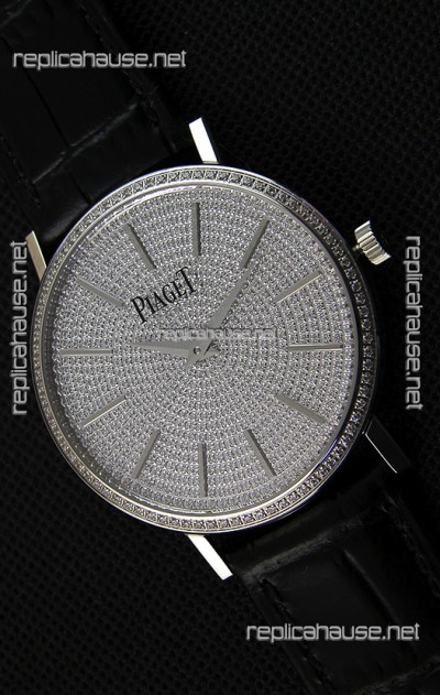 Piaget Altiplano G0A36128 Paved Diam Dial Swiss Quartz Replica Watch in Steel Case