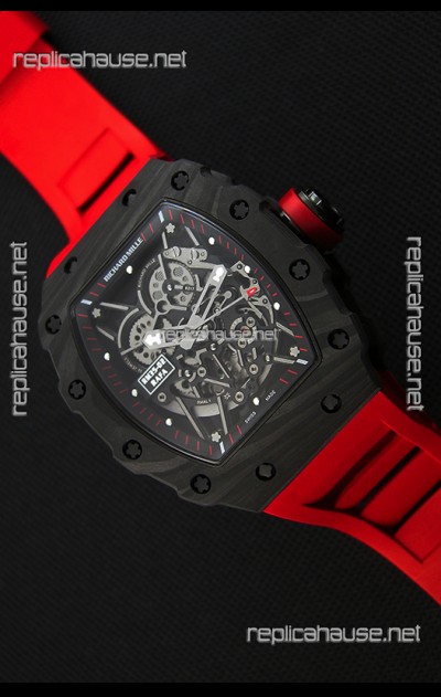 Richard Mille RM35-2 Rafael Nadal Forged Carbon Case with Red Strap