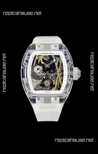 Richard Mille RM26-01 Tourbillon Panda Transparent Sapphires Casing Watch - Super Clone Replica