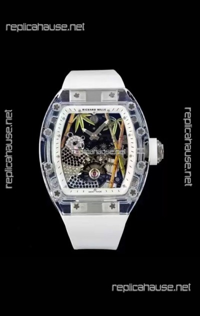 Richard Mille RM26-01 Tourbillon Panda Transparent Sapphires Casing Watch - Super Clone Replica