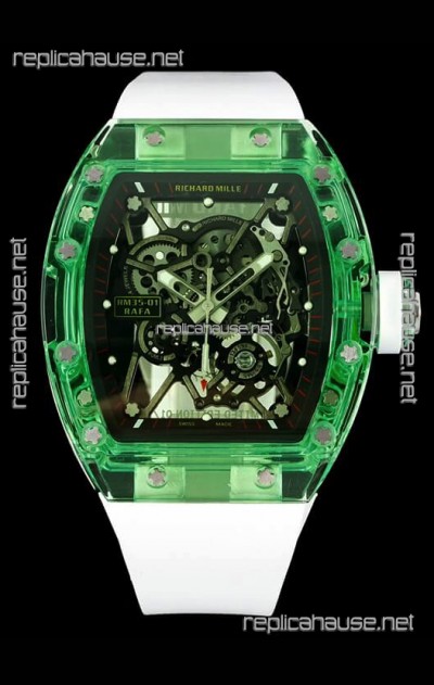 Richard Mille RM35-01 Transparent Sapphires Casing with Genuine Tourbillon Super Clone Watch