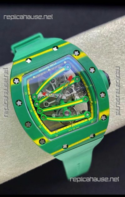 Richard Mille RM59-01 Genuine Tourbillon Movement in Green NTPT Carbon Casing