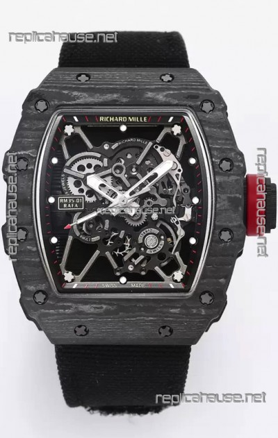 Richard Mille RM35-01 Rafael Nadal Carbon Fiber Casing with Genuine Tourbillon Super Clone Watch