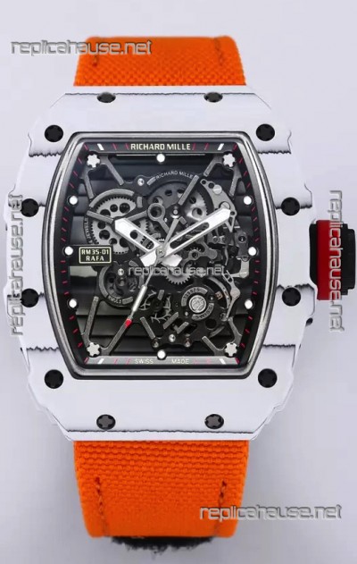 Richard Mille RM35-01 Rafael Nadal Carbon Fiber Casing with Genuine Tourbillon Super Clone Watch