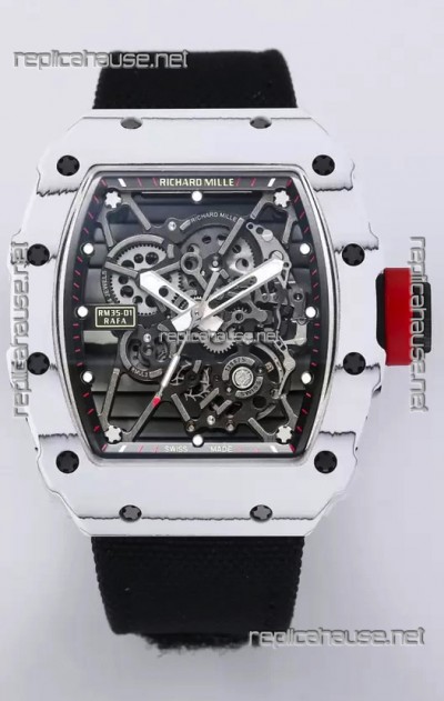 Richard Mille RM35-01 Rafael Nadal Carbon Fiber Casing with Genuine Tourbillon Super Clone Watch