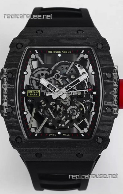 Richard Mille RM35-02 Rafael Nadal Carbon Fiber Casing with Genuine Tourbillon Super Clone Watch