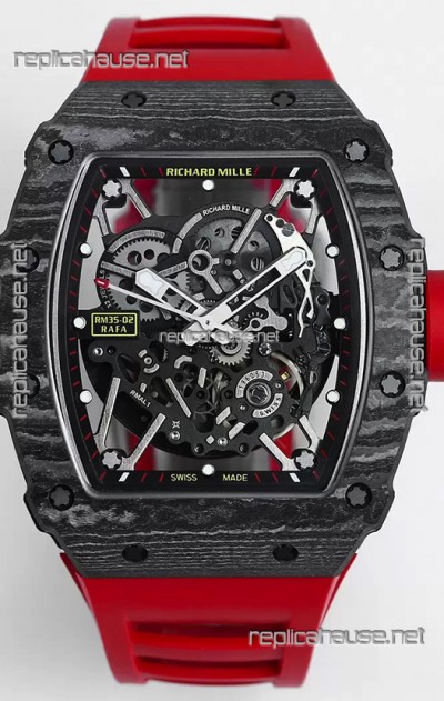 Richard Mille RM35-02 Rafael Nadal Carbon Fiber Casing with Genuine Tourbillon Super Clone Watch