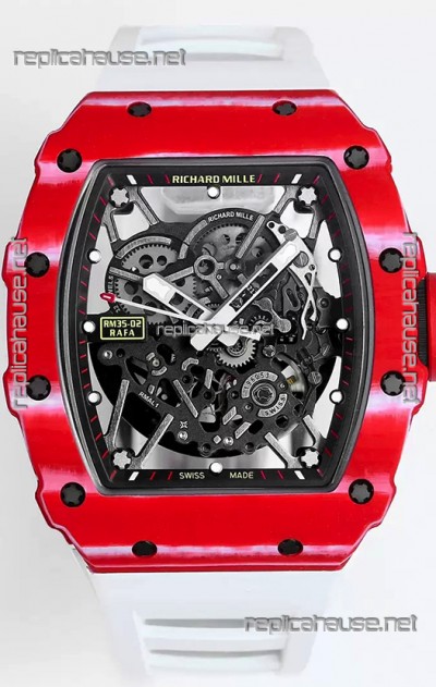 Richard Mille RM35-02 Rafael Nadal Carbon Fiber Casing with Genuine Tourbillon Super Clone Watch