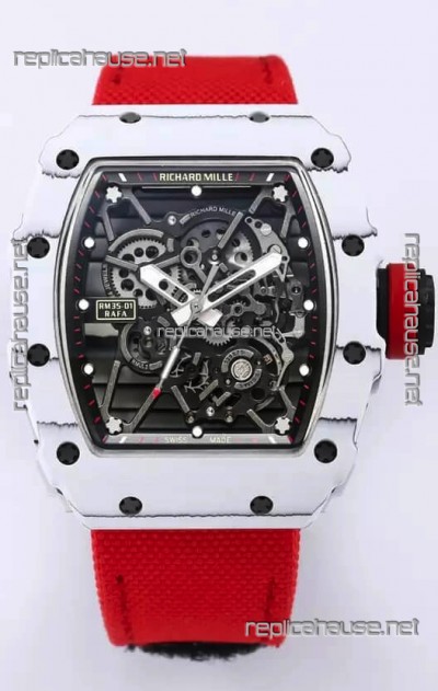 Richard Mille RM35-01 Rafael Nadal Carbon Fiber Casing with Genuine Tourbillon Super Clone Watch