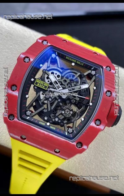 Richard Mille RM35-02 Rafael Nadal Red Carbon Fiber Casing with Genuine Tourbillon Super Clone Watch