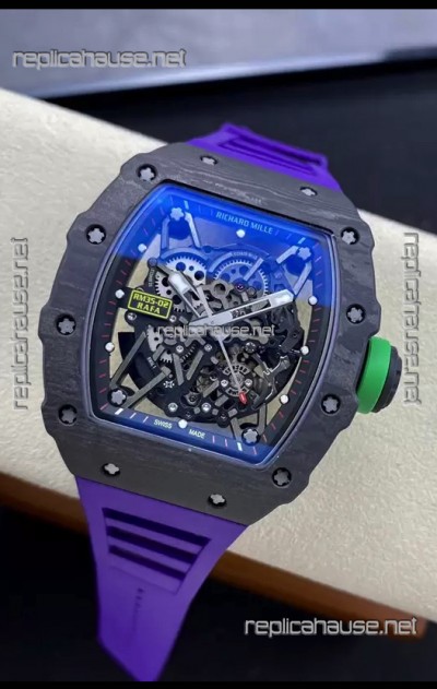 Richard Mille RM35-02 Rafael Nadal Carbon Fiber Casing with Genuine Tourbillon Super Clone Watch