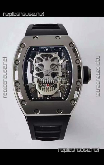 Richard Mille RM052 Skull Genuine Tourbillon Edition Watch in Titanium Casing 