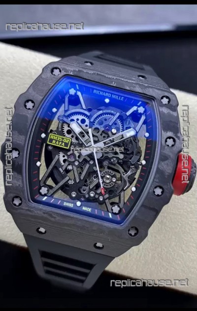 Richard Mille RM35-02 Rafael Nadal Carbon Fiber Casing with Genuine Tourbillon Super Clone Watch