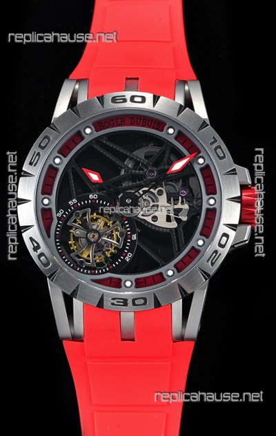 Roger Dubuis Excalibur Spider Flying Tourbillon Skeleton Titanium Casing 1:1 Mirror Swiss Watch