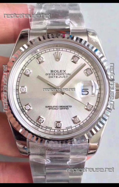 Rolex Datejust 41MM Cal.3135 Movement Swiss Replica Watch in 904L Steel / Steel Dial