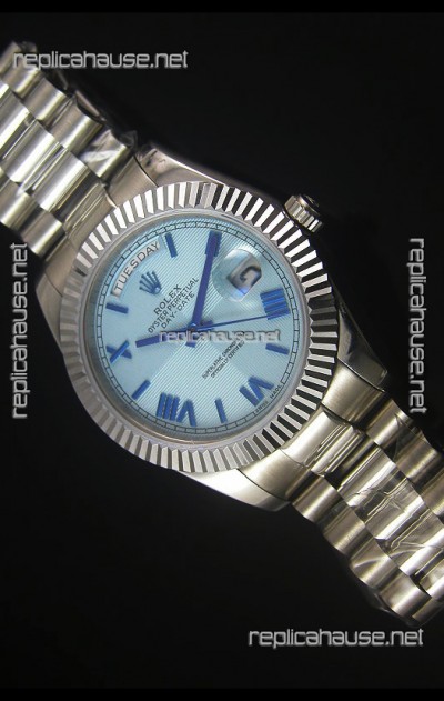 Rolex Day Date Light Blue Dial Replica Watch 40MM - 3255 Swiss Movement