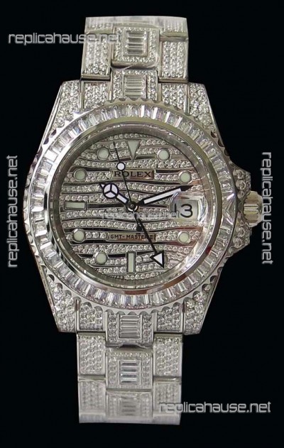 Rolex GMT Masters II Iced out Swiss Replica Watch 