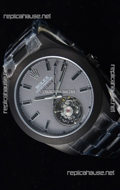 Rolex Milgauss LABELNOIR Tourbillon Swiss Replica Watch PVD Coated Case