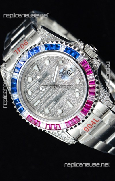 Rolex GMT Masters II Iced out Swiss watch with 904L Steel Case