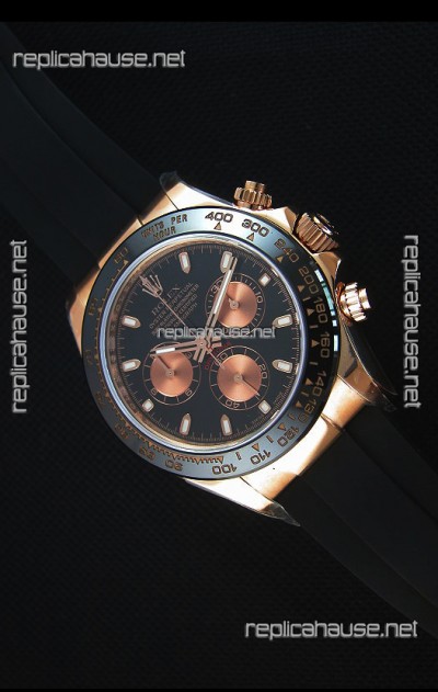 Rolex Daytona 116515 Everose 1:1 Mirror Replica Black Dial Watch 