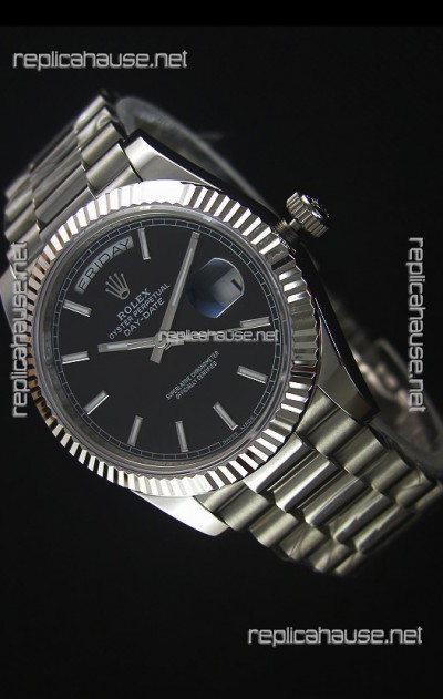 Rolex Day-Date Stainless Steel Replica Watch 40MM 2836-2 Swiss Movement