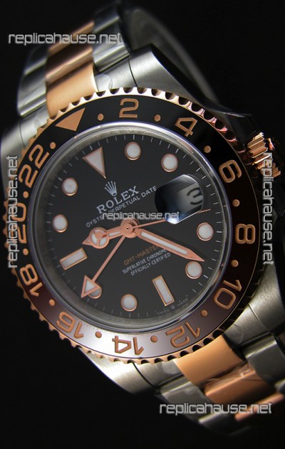 Rolex GMT Masters II 126711CHNR Two Tone Rose Gold Swiss Replica -  Ultimate 904L Steel Watch