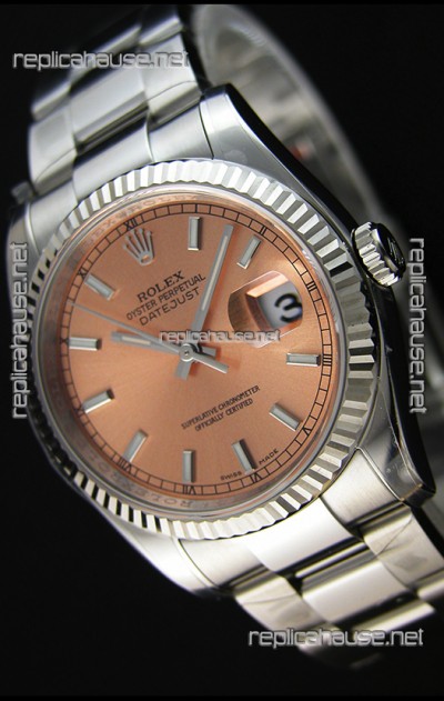 Rolex Datejust Japanese Replica Watch - Champange Dial in 36MM with Oyster Strap