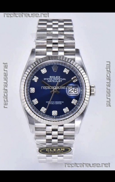 Rolex Datejust 126234 36MM Swiss Replica in 904L Steel in Blue Dial 1:1 Mirror Replica