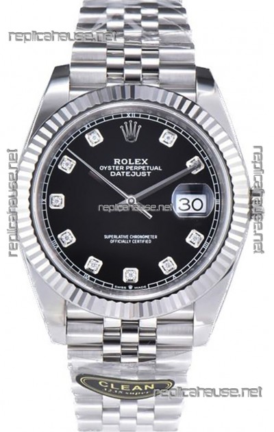 Rolex Datejust 126334 41MM ETA3235 72 Hours Power Black Dial Jubilee 1:1 Mirror Replica