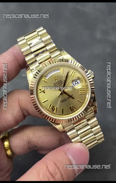 Rolex Day Date Presidential 18K Rose Gold Watch 40MM - Gold Dial 1:1 Mirror Quality