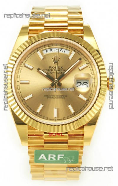 Rolex Day Date Presidential 18K Yellow Gold Watch 40MM - Gold Stick Dial 1:1 Mirror Quality