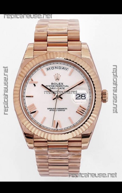 Rolex Day Date Presidential 18K Rose Gold Watch 40MM - Olive Green Dial 1:1 Mirror Quality
