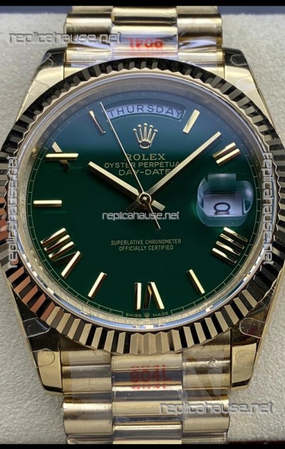 Rolex Day Date Presidential 18K Rose Gold Watch 40MM - Olive Green Dial 1:1 Mirror Quality