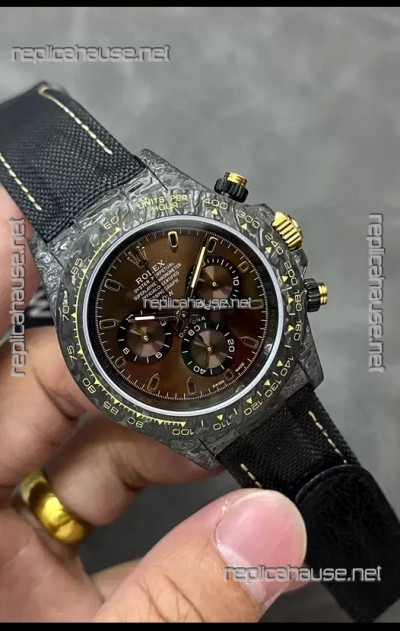 Rolex Cosmograph Daytona DiW COLOR CHANGING Edition Brown Gold Carbon Fiber Replica Watch 
