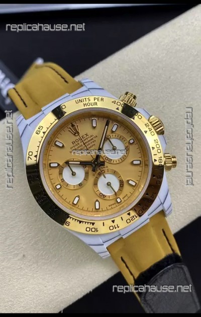 Rolex Cosmograph Daytona DiW GOLDEN ESSENCE Edition White Carbon Fiber Watch - Cal.4130 Movement 