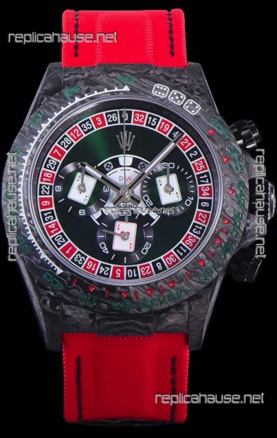 Rolex Daytona DiW NTPT Carbon Lucky Player Casino Swiss Replica Watch 